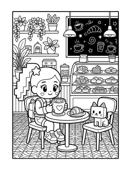 Coloring page: Latte with a Heart