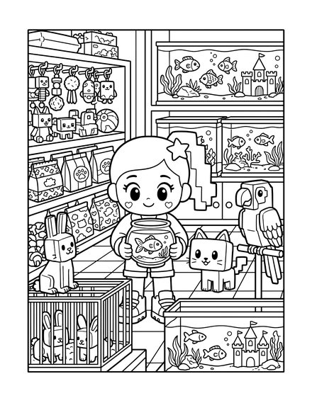 Coloring page: The Pet Shop